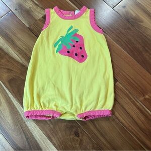 Hanna Andersson strawberry romper. Size 60 (3-6 months)